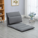 Poltrona da Terra 71x72x60 cm Schienale Reclinabile in Tessuto Grigio Scuro-2