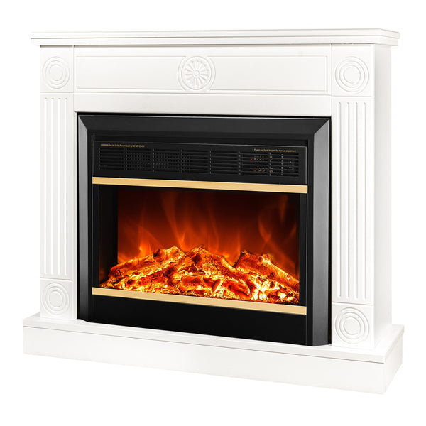 prezzo Camino Elettrico da Pavimento 80x95x27 cm Effetto Fiamma 1500W Bonita & Mars Bianco/nero