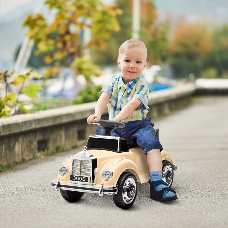 Macchina Elettrica per Bambini 6V con Licenza Mercedes 300S Beige-2