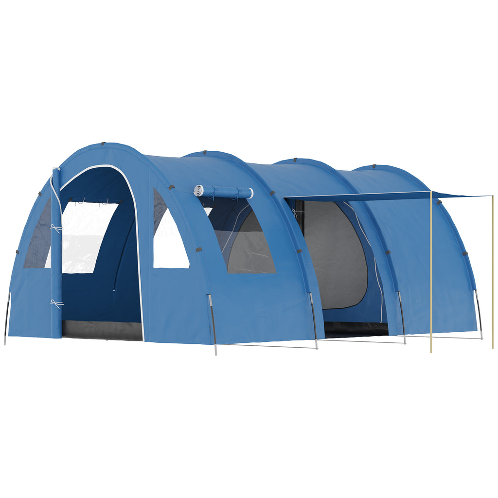 Tenda da Campeggio per 5-6 Persone 475x315x215 cm con 2 Porte Finestre e Tasche  Portaoggetti Blu – acquista su Giordano Shop