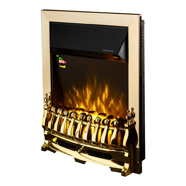 online Camino Elettrico da Incasso 59,5x48,5x12 cm Effetto Fiamma 2000W Galileo gold Dorato