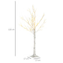 Albero di Natale 17x17x120 cm con 72 Luci LED Bianco-3