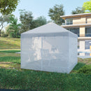 Pareti per Gazebo 3 Pezzi 300x195 cm in Rete di Nylon Bianco-2