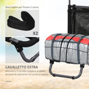 Carrello da Spiaggia Pieghevole 82x67x81 cm in Alluminio Nero-6