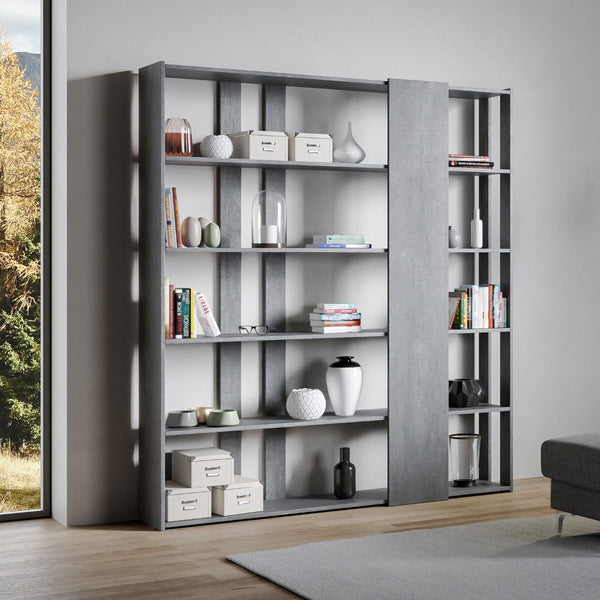 sconto Libreria Moderna 5 Ripiani 178x36x204 cm in nobilitato Grigio