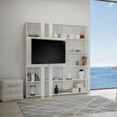 Libreria Moderna 5 Ripiani con Pannello per TV 178x36x204 cm in nobilitato Bianco-1