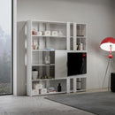 Libreria Moderna 5 Ripiani con Pannello per TV 178x36x204 cm in nobilitato Bianco-3