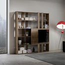 Libreria Moderna 5 Ripiani con Pannello per TV 178x36x204 cm in nobilitato Marrone-1