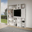 Libreria Moderna 5 Ripiani con Pannello per TV 178x36x204 cm in nobilitato Bianco-2