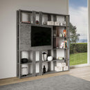 Libreria Moderna 5 Ripiani con Pannello per TV 178x36x204 cm in nobilitato Grigio-1