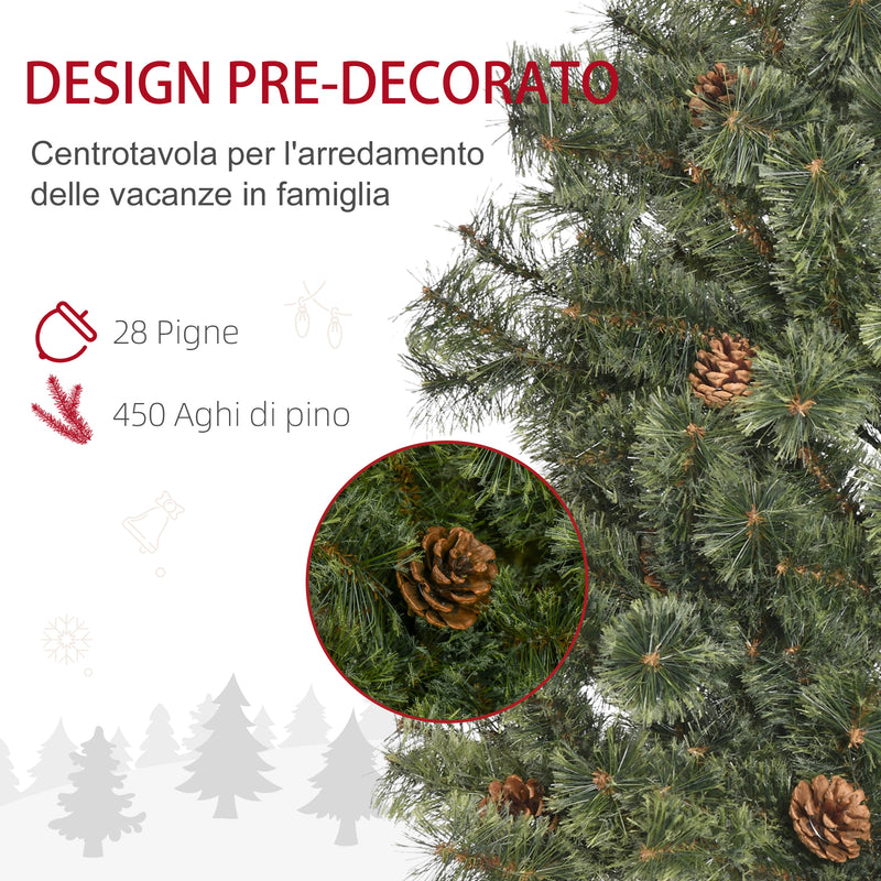 Albero di Natale Artificiale H180 cm 450 Rami con Pigne Decorative e Base  in Metallo Verde – acquista su Giordano Shop