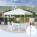 Gazebo Pieghevole da Giardino 2,45x2,45m in Acciaio e Tessuto Oxford Bianco-7