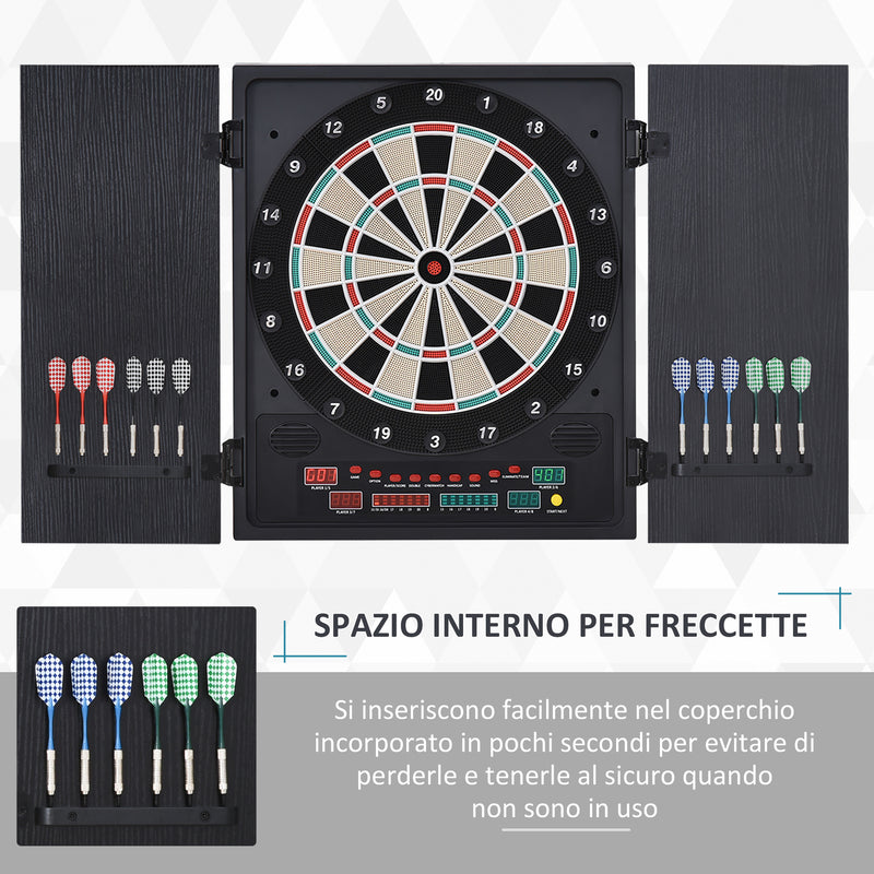 Bersaglio Freccette Elettronico 51x6,5x57 cm con 12 Freccette e 6 Display  Nero – acquista su Giordano Shop