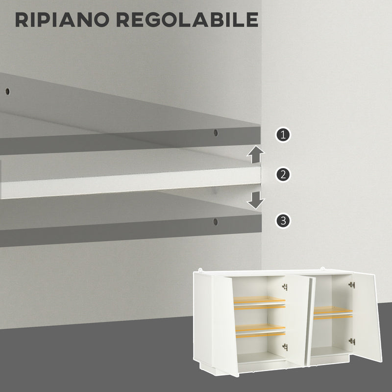 Mobile Multiuso 4 Ante 120x37x75 cm in MDF Bianco – acquista su Giordano  Shop