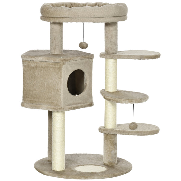 Albero Tiragraffi per Gatti 55x55x94 cm con Pali in Sisal Marrone online