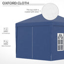 Gazebo Pieghevole da Giardino 2,95x2,95x2,58m in Acciaio e Tessuto Oxford Blu-7