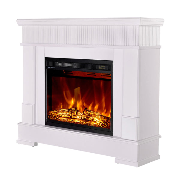 acquista Camino Elettrico da Pavimento 88,2x104,4x27,9 cm Effetto Fiamma 1500W Ideal & Lorance color Bianco