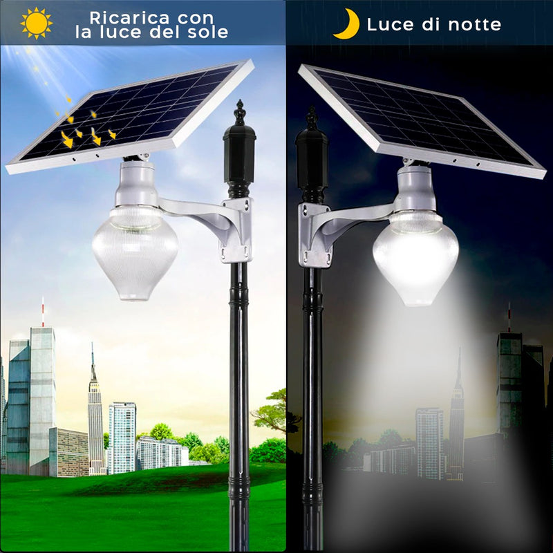 Lampada Led da Giardino e Cortile con Pannello Solare Lampione IP65 con  Telecomando – acquista su Giordano Shop