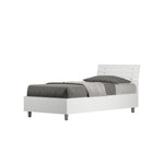 Letto Singolo Testata Doghe Inclinata Ankel Bianco Frassino Varie Misure-1