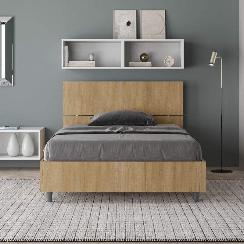 Letto senza rete 120x190 testata dritta con doghe quercia Ankel