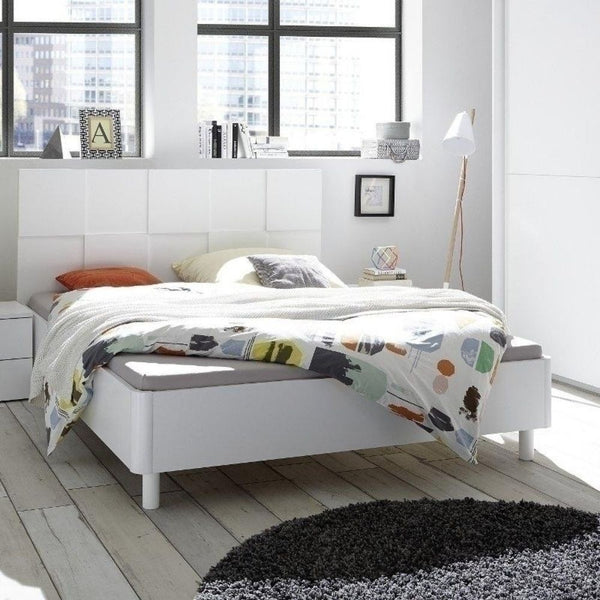 Letto Matrimoniale 183x211x116 cm in legno Ottica bianco laccato opaco prezzo