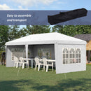 Gazebo da Giardino 5,85x2,95x2,7m in Acciaio e Poliestere Bianco-4