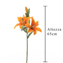 Set 6 Rami Artificiali Lilium Composto da 3 Fiori H 65 cm-2