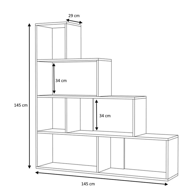 Libreria a scala Alis 145x145 cm beton-3