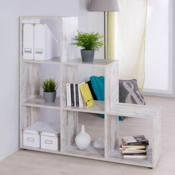 Libreria a scala 116x118x33 cm Bergamo 1 bianco consumato prezzo