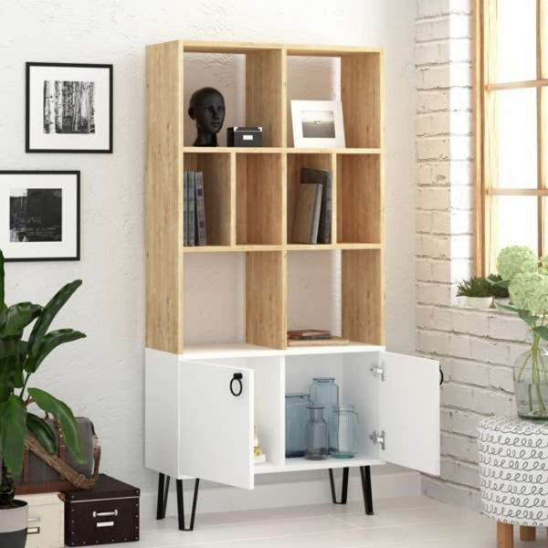 Libreria Bene 80x30x166 cm con ante rovere bianco prezzo