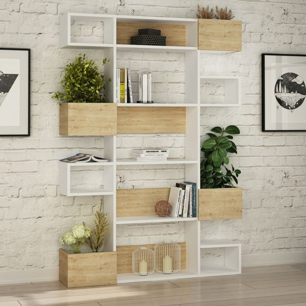 acquista Libreria design 120x171 cm Niho bianco rovere