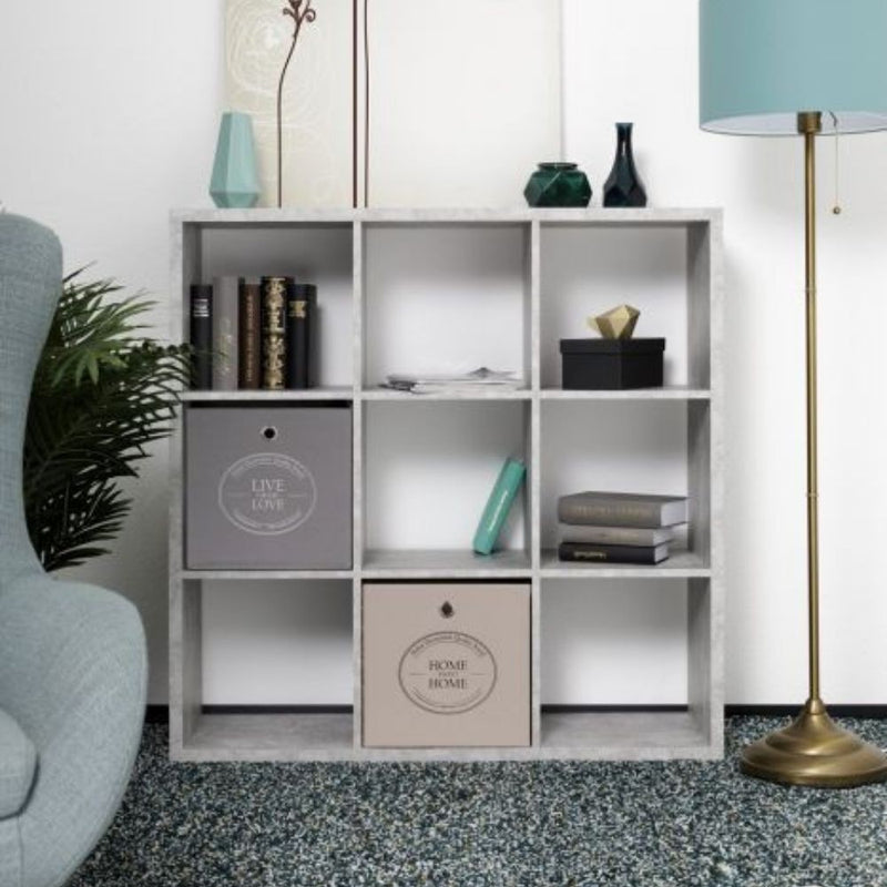 Libreria divisorio 107x33x107 cm beton grigio cemento-2