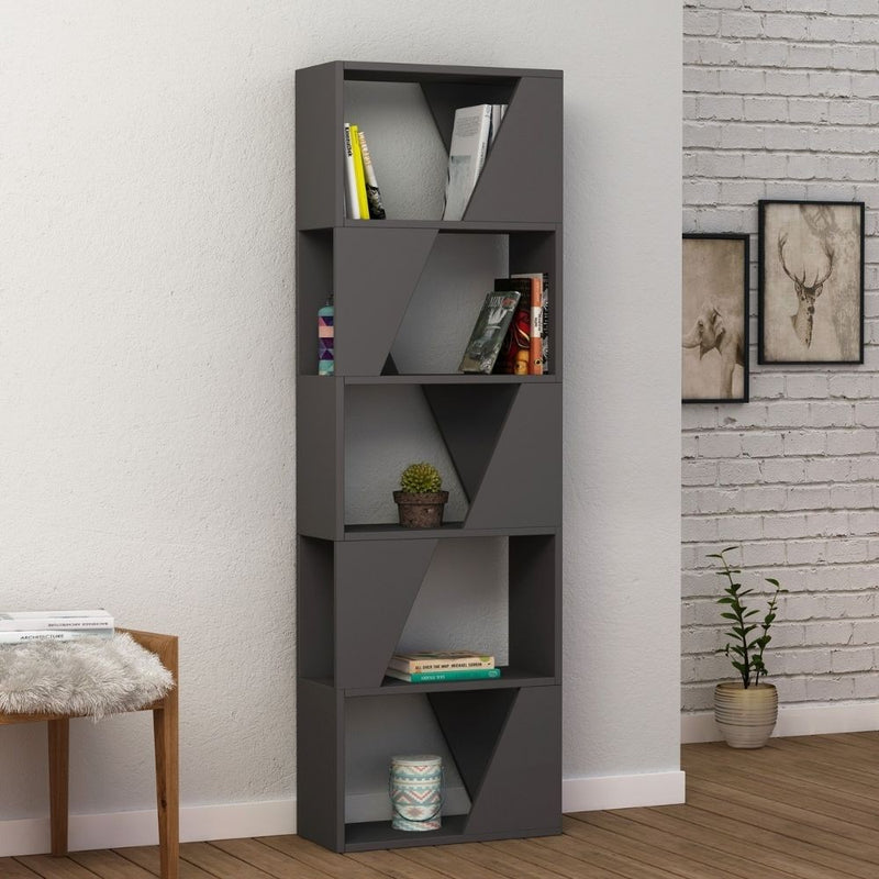 Libreria Frame 54x168 cm 5 ripiani antracite – acquista su Giordano Shop