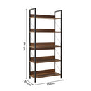 Libreria in Legno 73x176x35 cm Scaffale 5 Ripiani per Ufficio Noce-2