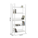 Libreria in Legno 73x176x35 cm Scaffale 5 Ripiani per Ufficio Bianco-3