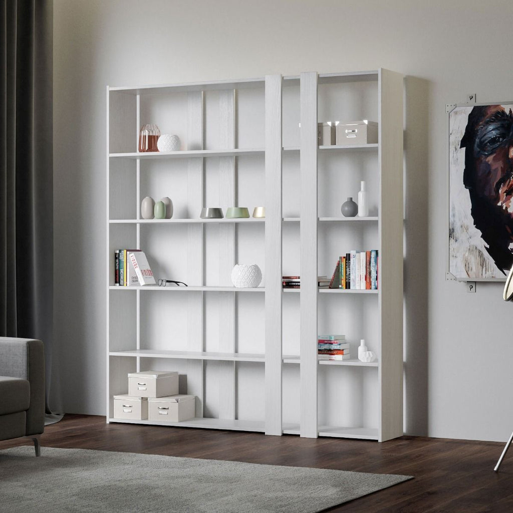 Libreria Moderna 5 Ripiani 178x36x204 cm in nobilitato Bianca – acquista su  Giordano Shop