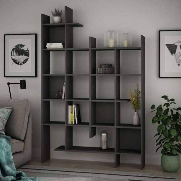 online Libreria 6 Ripiani 122x25,5x188 cm in MDF Manco Antracite