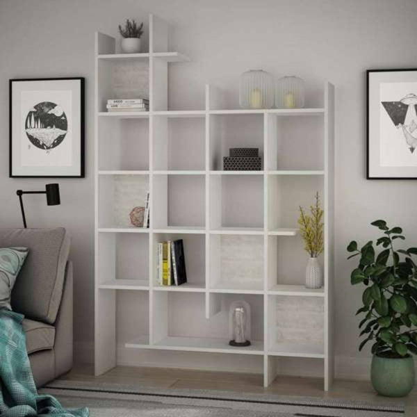 online Libreria 6 Ripiani 122x25,5x188 cm in MDF Manco Bianco