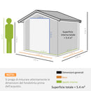 Casetta Box da Giardino 260x206x179 cm in Acciaio Verde-3