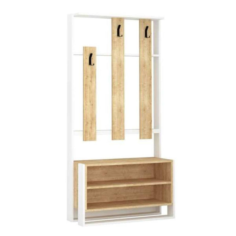 Mobile Ingresso con Scarpiera e Appendiabiti 90x36x180 cm in MDF Chester  Bianco Rovere – acquista su Giordano Shop