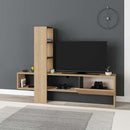 Mobile TV 1 Anta 180x38x138 cm in MDF Troya Rovere Antracite-2