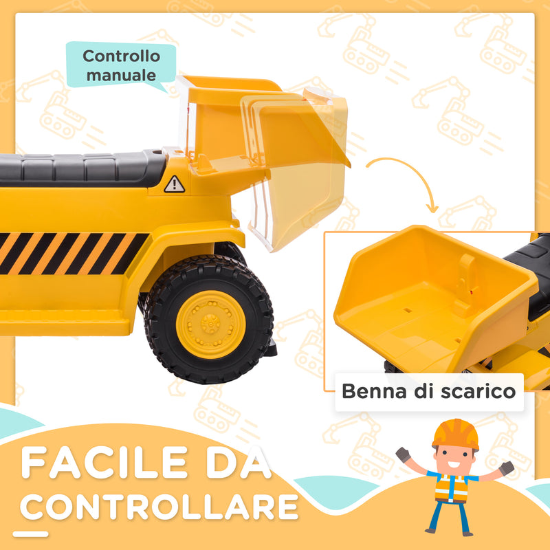 Escavatore Elettrico per Bambini 6V Giallo e Nero-5