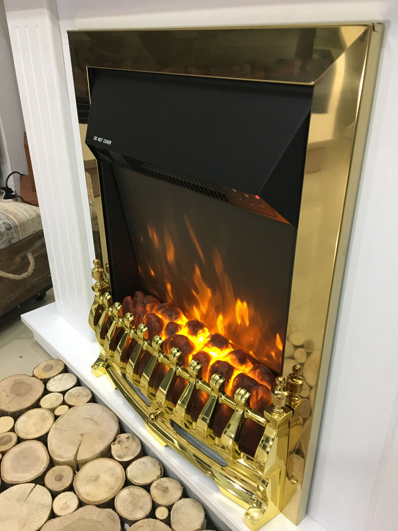 Camino Elettrico da Pavimento 102x110x30 cm Effetto Fiamma 1600W Versailles  & Corsica Avorio