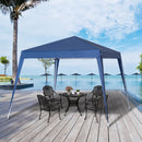 Gazebo Pieghevole da Giardino  con Struttura  Antivento 2,4x2,4m in Acciaio e Corde Blu-2