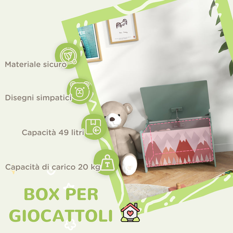 Cassapanca Baule Portagiochi 60x37x39 cm in MDF Verde – acquista