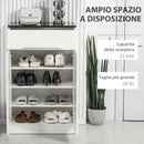 Scarpiera Slim 12 Paia di Scarpe 60x32x100 cm 3 Ripiani Regolabili e Cassetto in Truciolato Bianco-4