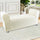 Panca Scendiletto 120x39x55 cm con Brillantini in Tessuto Effetto Velluto Beige