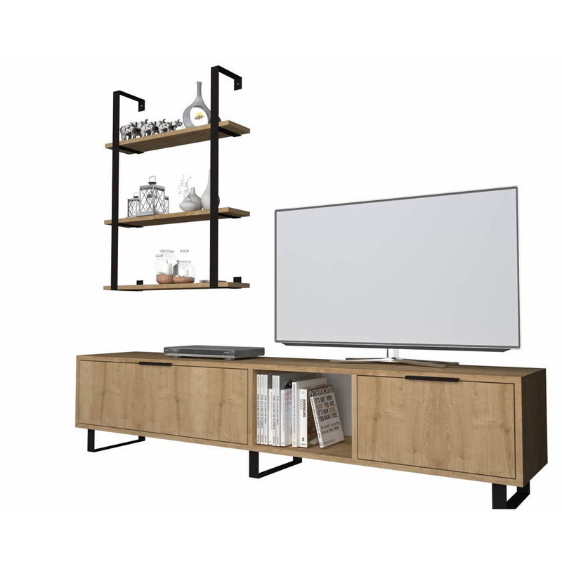 Parete attrezzata Zenon 180 cm porta tv e libreria rovere – acquista su  Giordano Shop