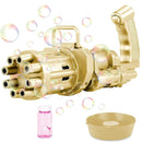 Pistola Bolle di Sapone Automatica Ba Batterie Bubble Gun Oro-1