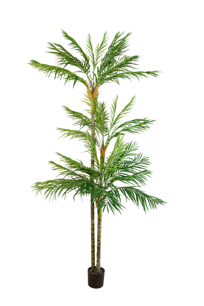 Pianta Artificiale Areca Palm a 3 Diramazioni con Vaso H 270 cm-1